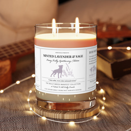Minted Lavender & Sage Soy Candle | Relaxing Aromatherapy Candle for Dog Lovers