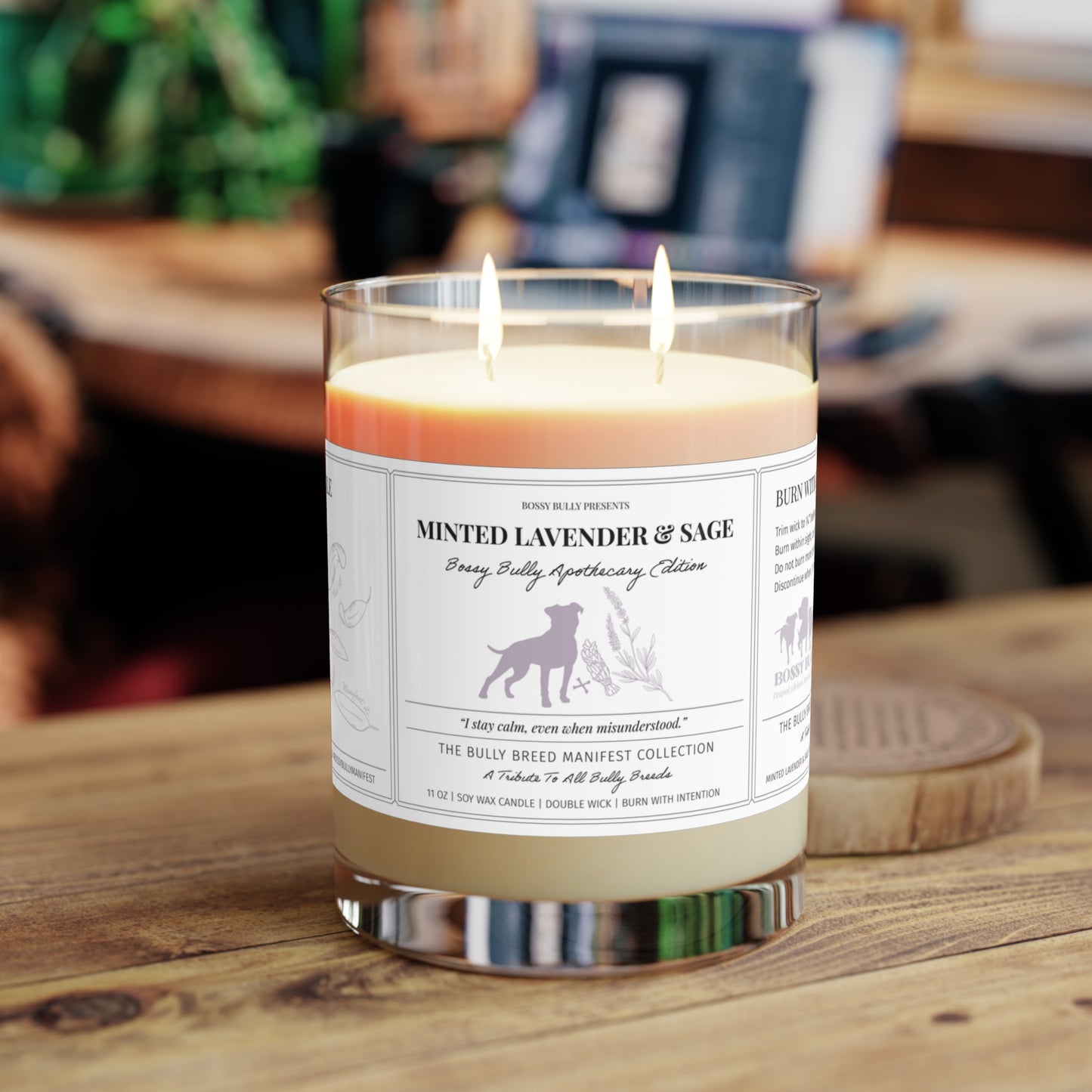 Minted Lavender & Sage Soy Candle | Relaxing Aromatherapy Candle for Dog Lovers