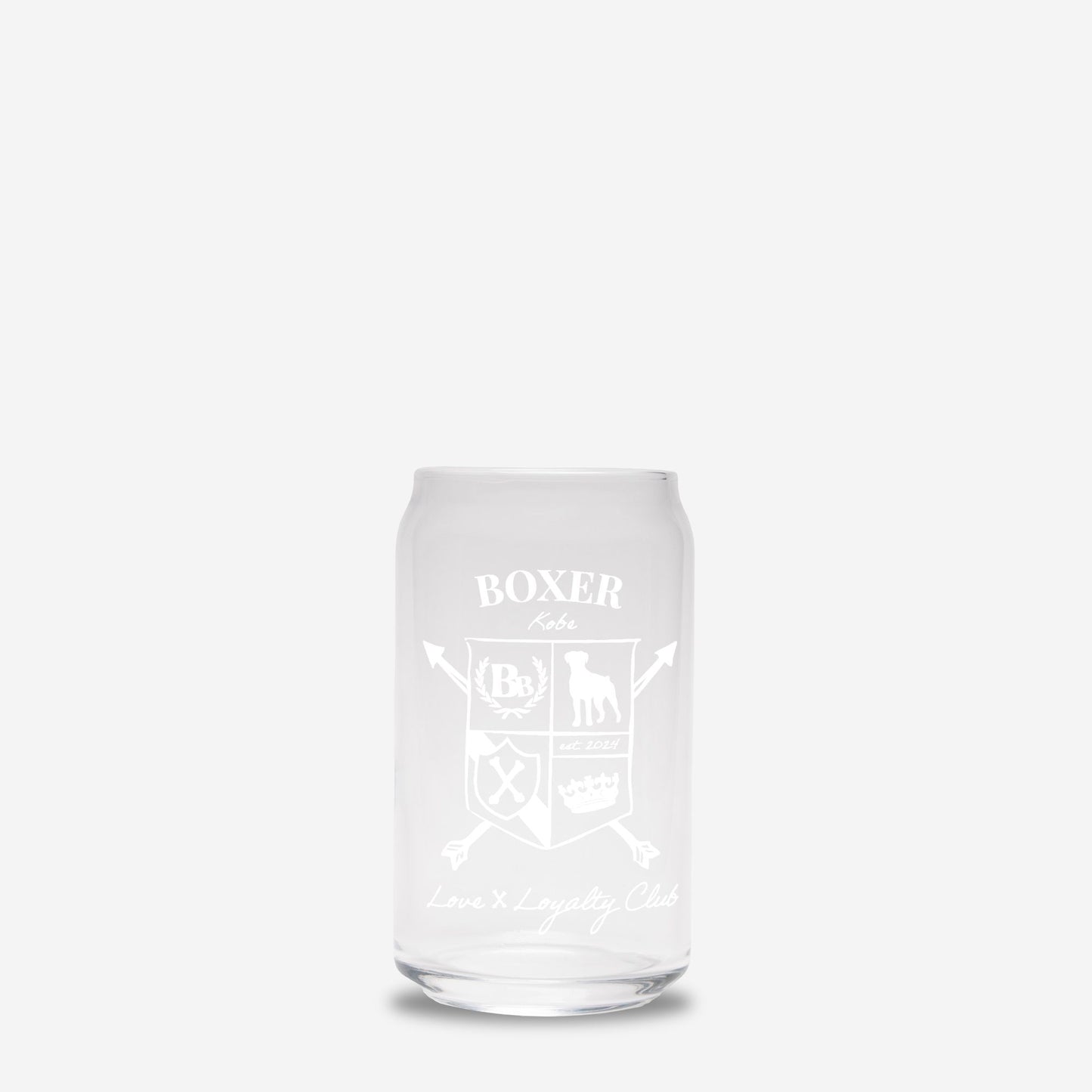 Boxer Heritage Crest Glass Can – 16oz