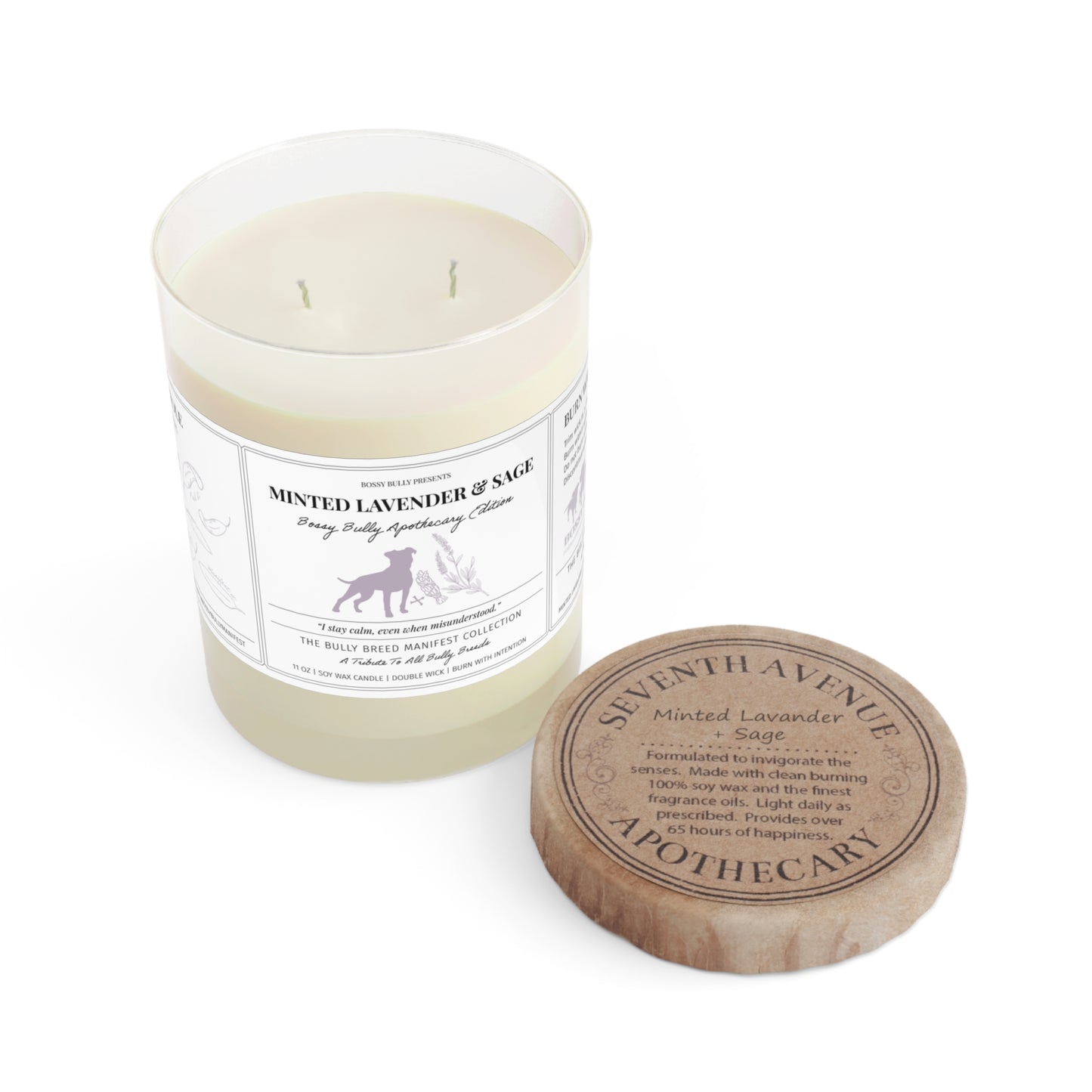 Minted Lavender & Sage Soy Candle | Relaxing Aromatherapy Candle for Dog Lovers