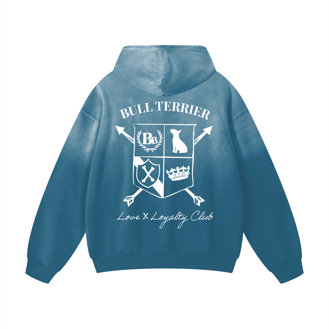 Bull Terrier Crest Sunfade Oversized Hoodie