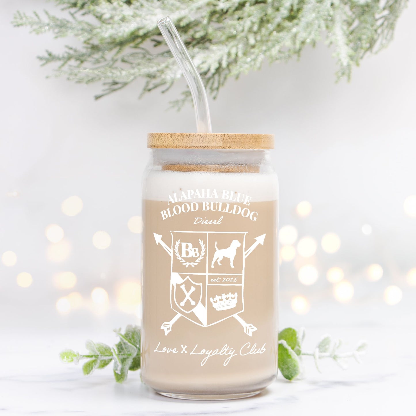 Alapaha Blue Blood Bulldog Heritage Crest Glass Can – 16oz