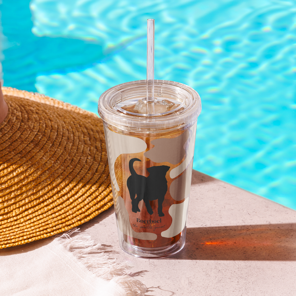 Boerboel Caramel Camo Tumbler & Straw
