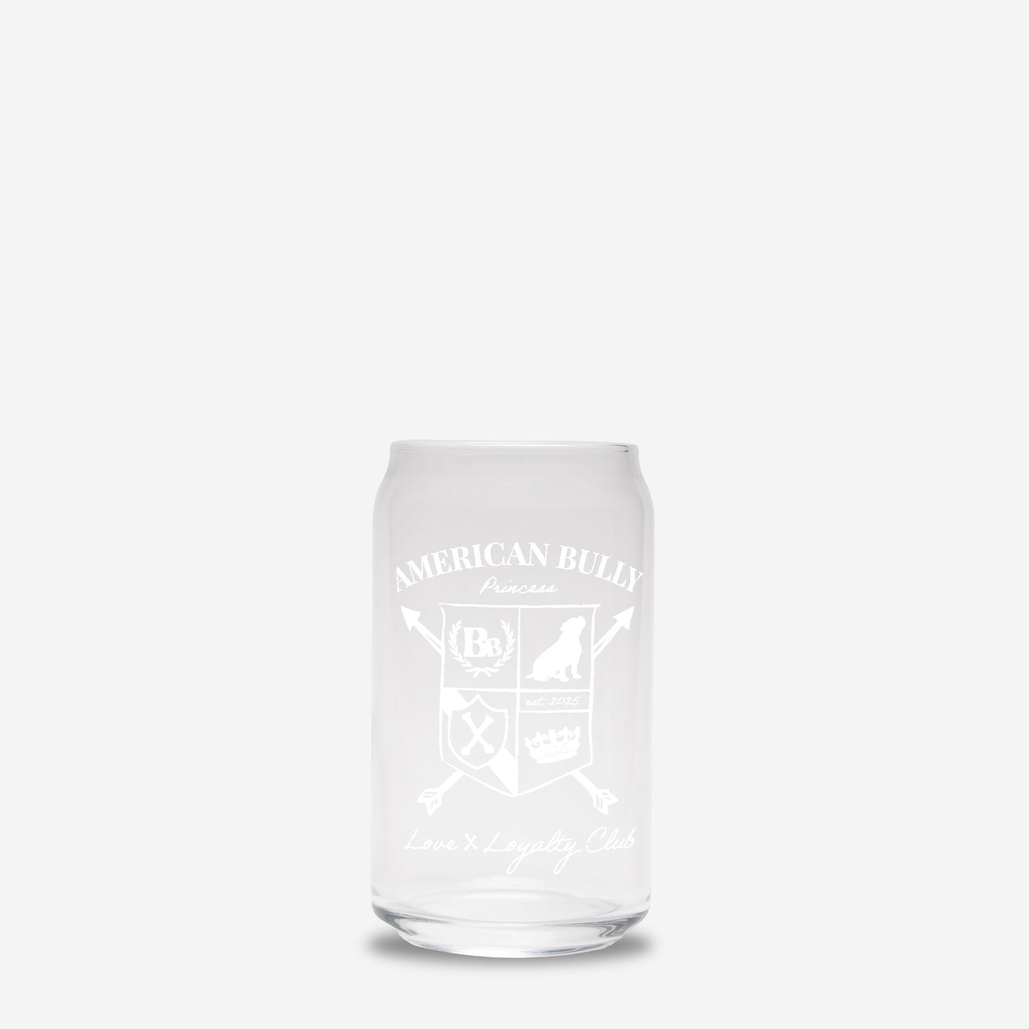 American Bully Heritage Crest Glass Can – 16oz