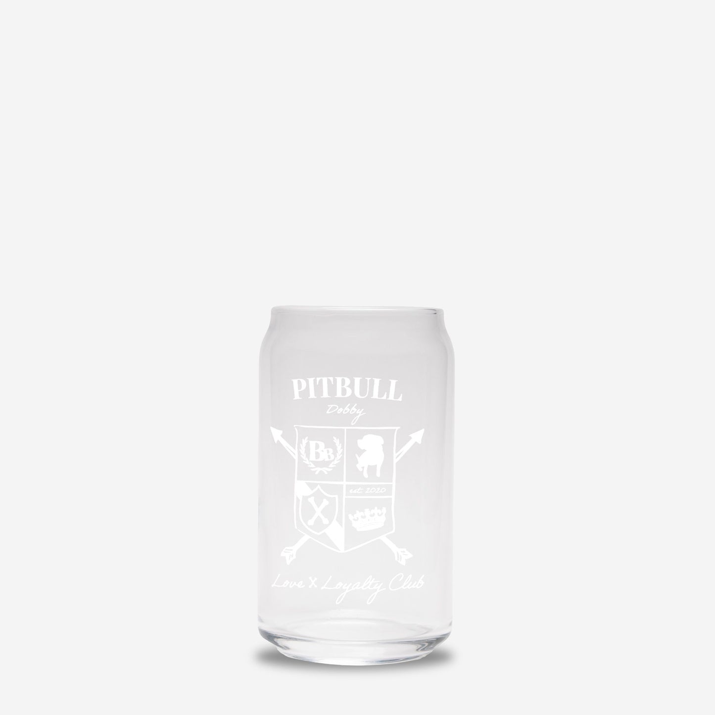 Pitbull Crest Glass Cup