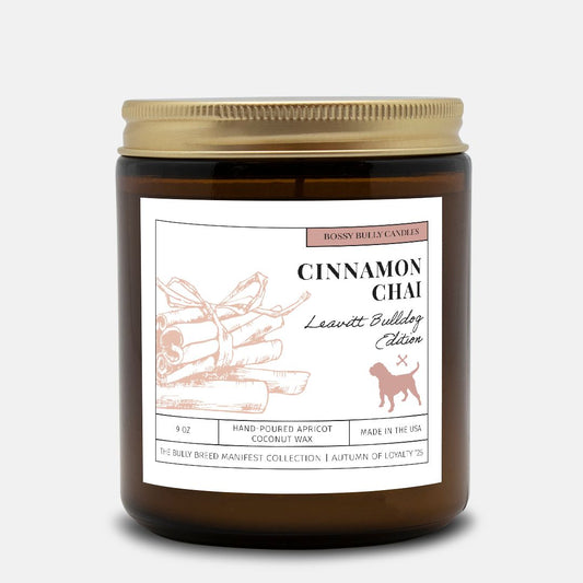 Cinnamon Chai Candle | Leavitt Bulldog Edition | Amber Jar 9oz