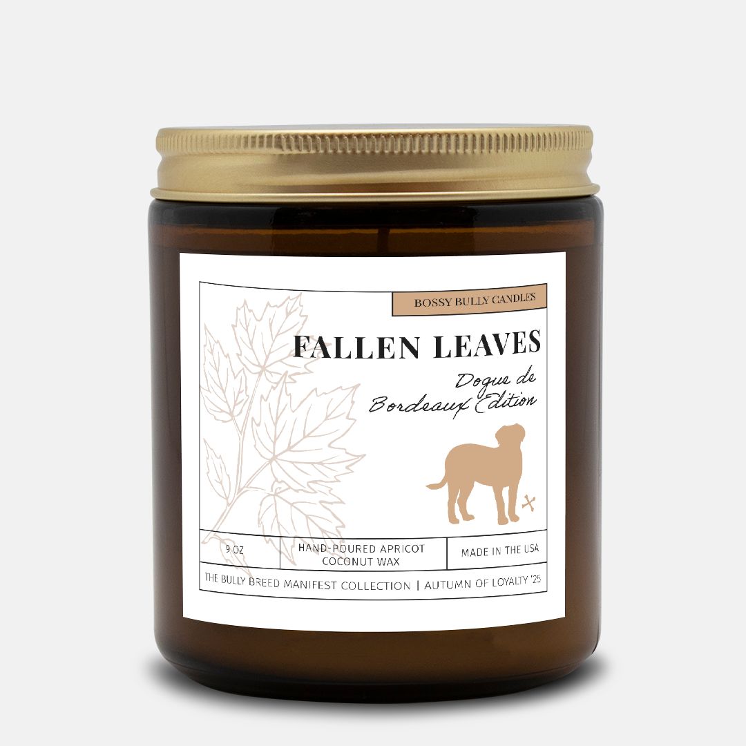 Fallen Leaves Candle | Dogue de Bordeaux Edition | Amber Jar 9oz