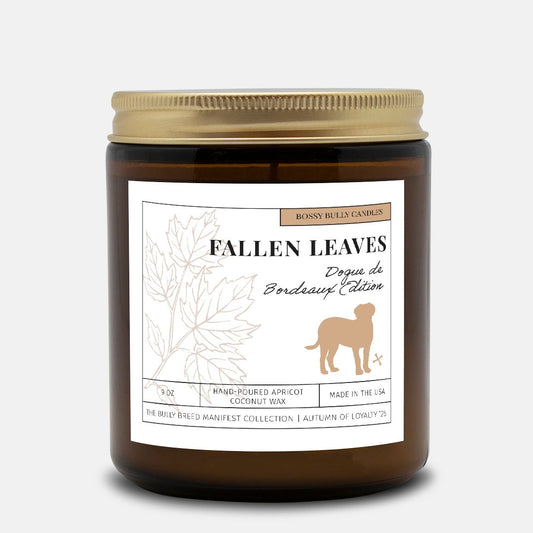 Fallen Leaves Candle | Dogue de Bordeaux Edition | Amber Jar 9oz
