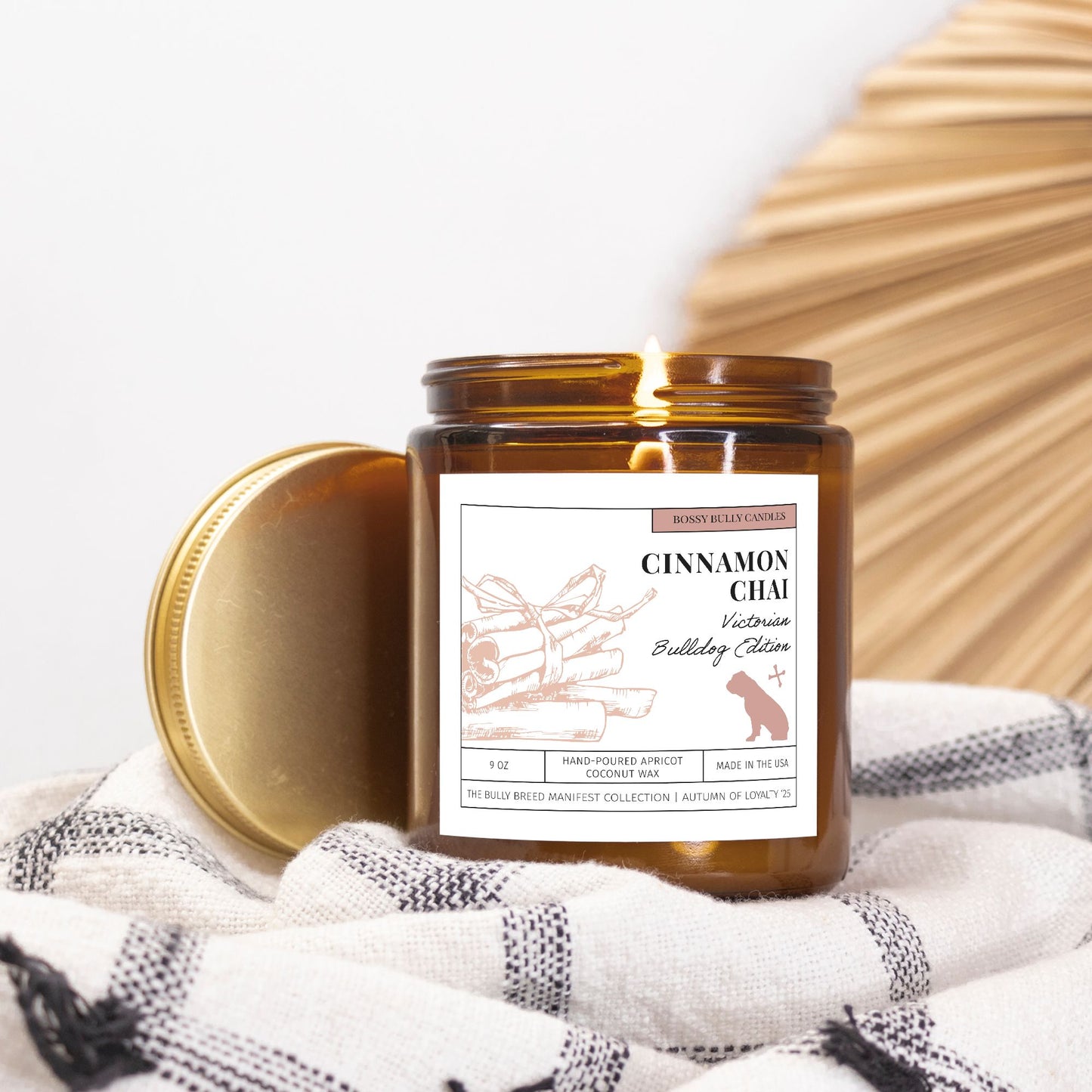 Cinnamon Chai Candle | Victorian Bulldog Edition | Amber Jar 9oz
