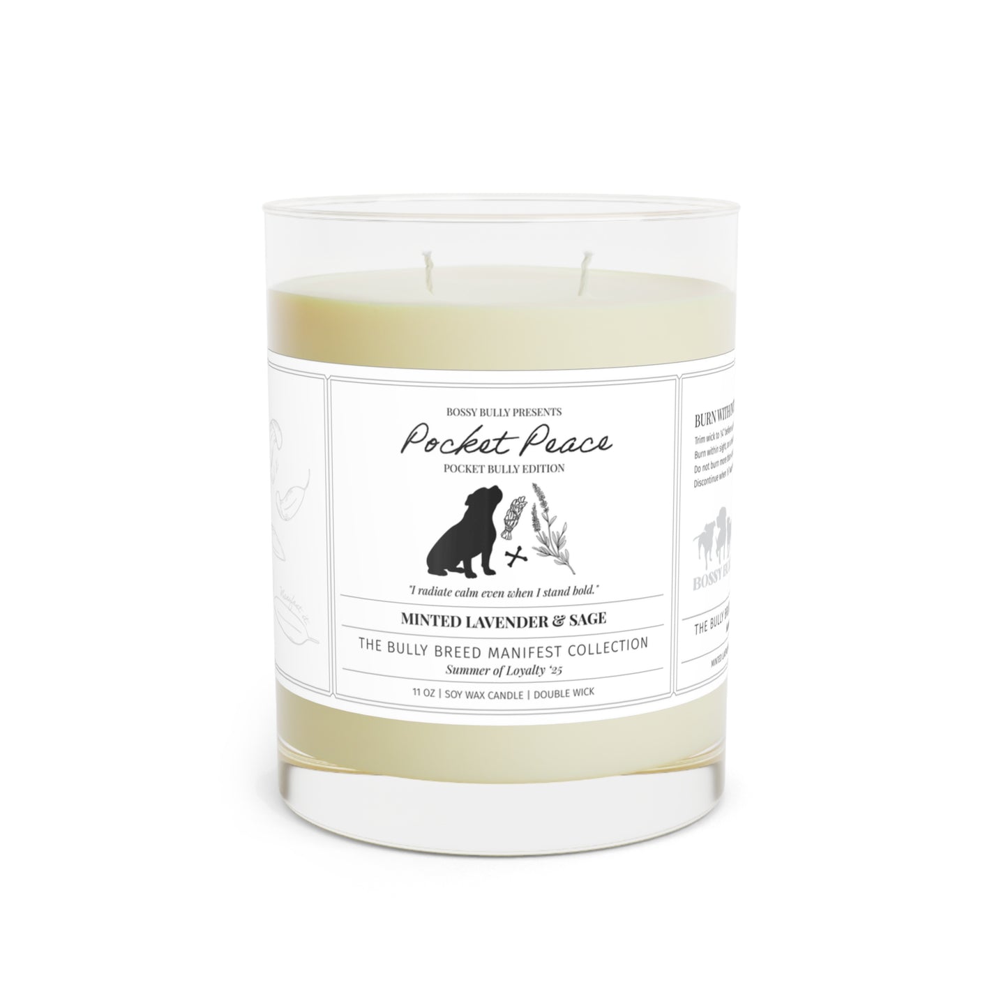 Pocket Bully Candle Trio | Fig & Fierce, Pocket Peace, Oceanheart | 11oz Soy Wax Scented Candle | The Bully Breed Manifest Collection