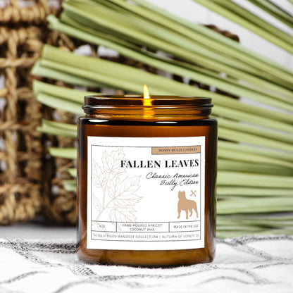 Fallen Leaves Candle | Classic American Bully Edition | Amber Jar 9oz