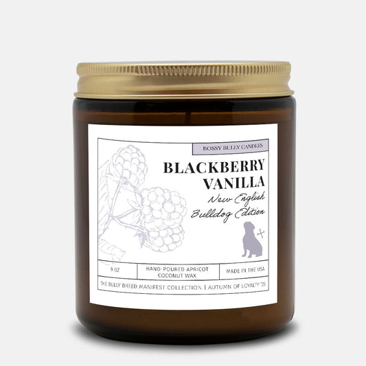 Blackberry Vanilla Candle | New English Bulldog Edition | Amber Jar 9oz