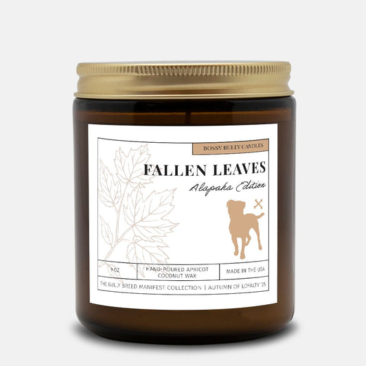 Fallen Leaves Candle | Catahoula Bulldog Edition | Amber Jar 9oz