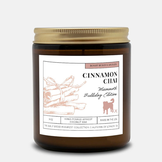 Cinnamon Chai Candle | Mammoth Bulldog Edition | Amber Jar 9oz