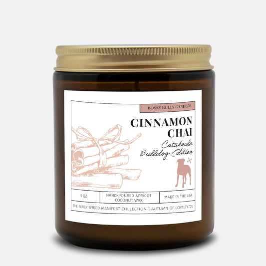 Cinnamon Chai Candle | Catahoula Bulldog Edition | Amber Jar 9oz