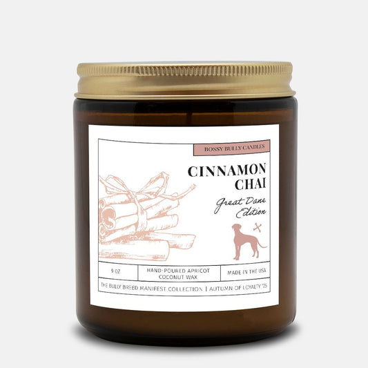 Cinnamon Chai Candle | Great Dane Edition | Amber Jar 9oz