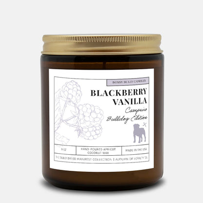 Blackberry Vanilla Candle | Campeiro Bulldog Edition | Amber Jar 9oz
