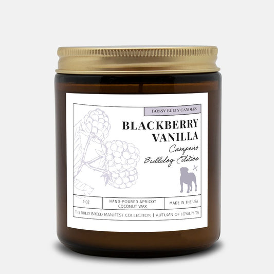 Blackberry Vanilla Candle | Campeiro Bulldog Edition | Amber Jar 9oz