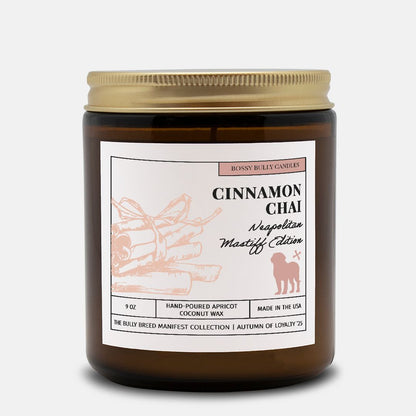 Cinnamon Chai Candle | Neapolitan Mastiff Edition | Amber Jar 9oz