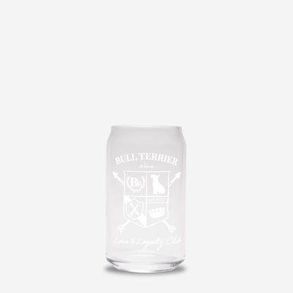 Bull Terrier Heritage Crest Glass Can – 16oz