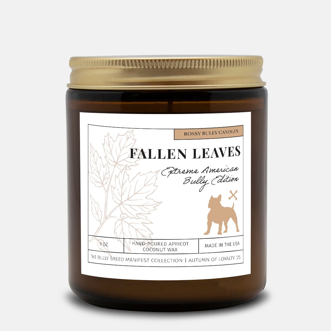 Fallen Leaves Candle | Extreme American Bully Edition | Amber Jar 9oz