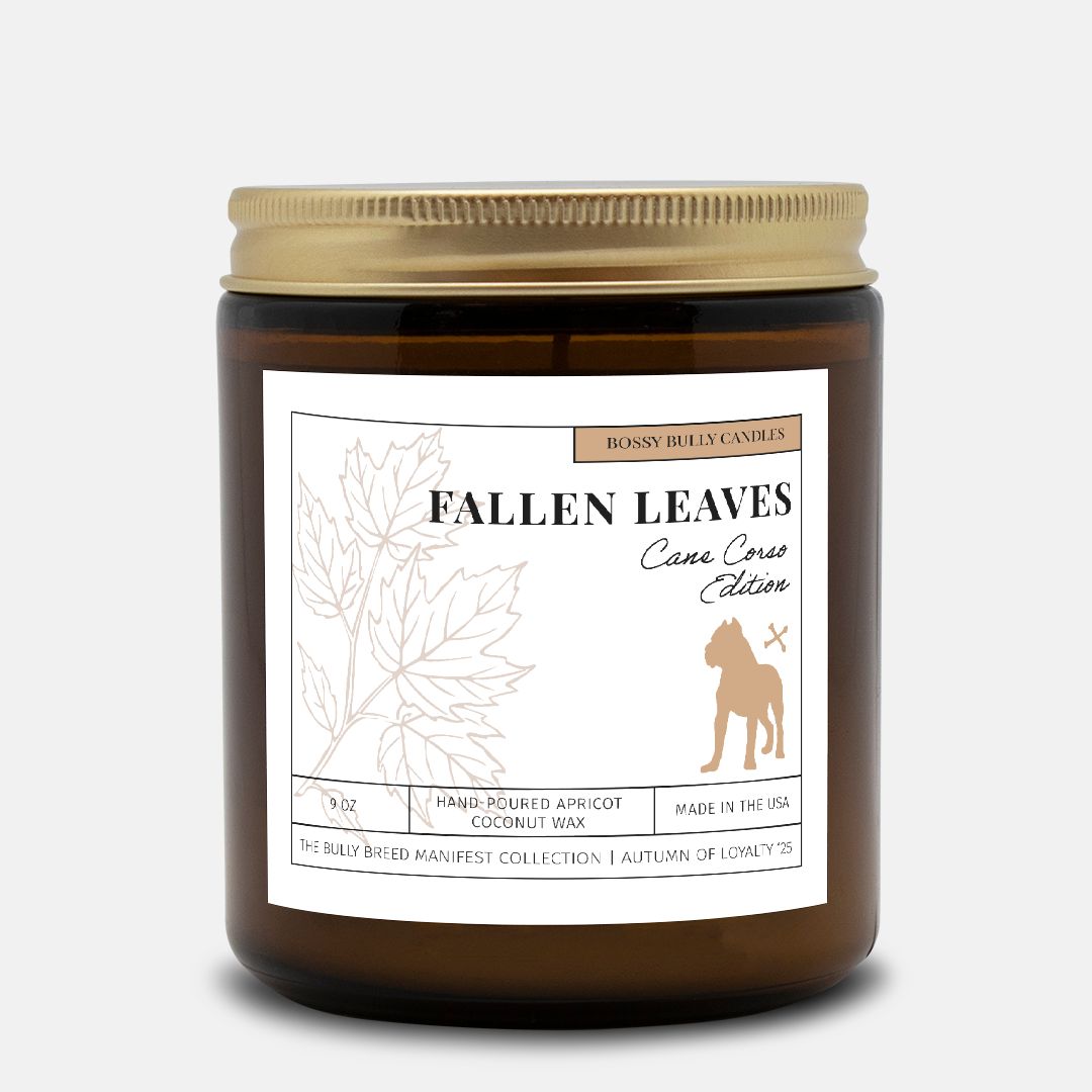 Fallen Leaves Candle | Cane Corso Edition | Amber Jar 9oz