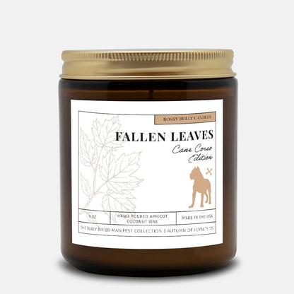 Fallen Leaves Candle | Cane Corso Edition | Amber Jar 9oz