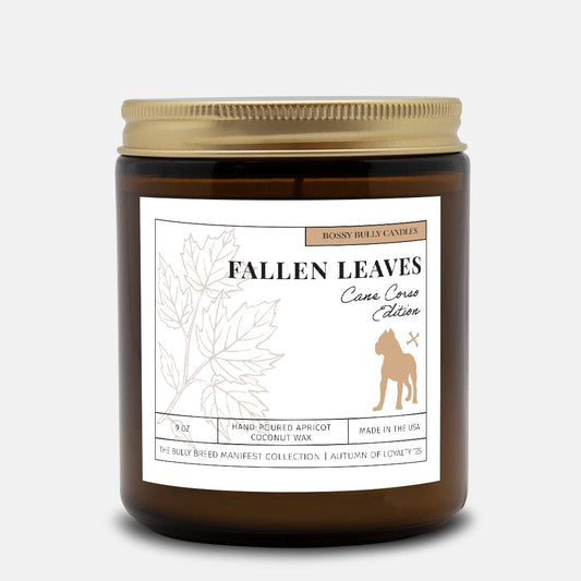 Fallen Leaves Candle | Cane Corso Edition | Amber Jar 9oz