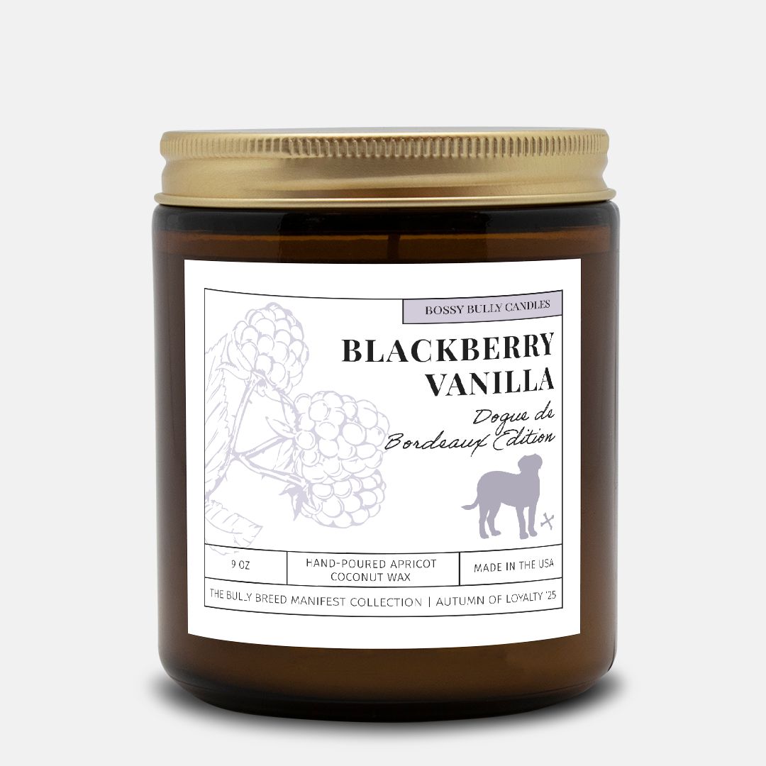 Blackberry Vanilla Candle | Dogue de Bordeaux Edition | Amber Jar 9oz