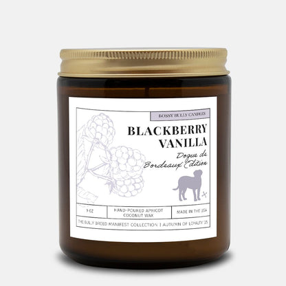 Blackberry Vanilla Candle | Dogue de Bordeaux Edition | Amber Jar 9oz