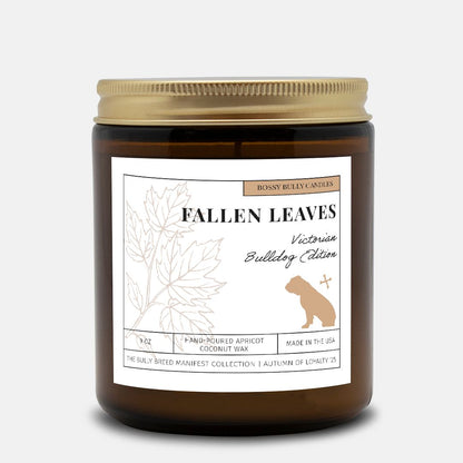 Fallen Leaves Candle | Victorian Bulldog Edition | Amber Jar 9oz