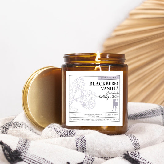 Blackberry Vanilla Candle | Catahoula Bulldog Edition | Amber Jar 9oz