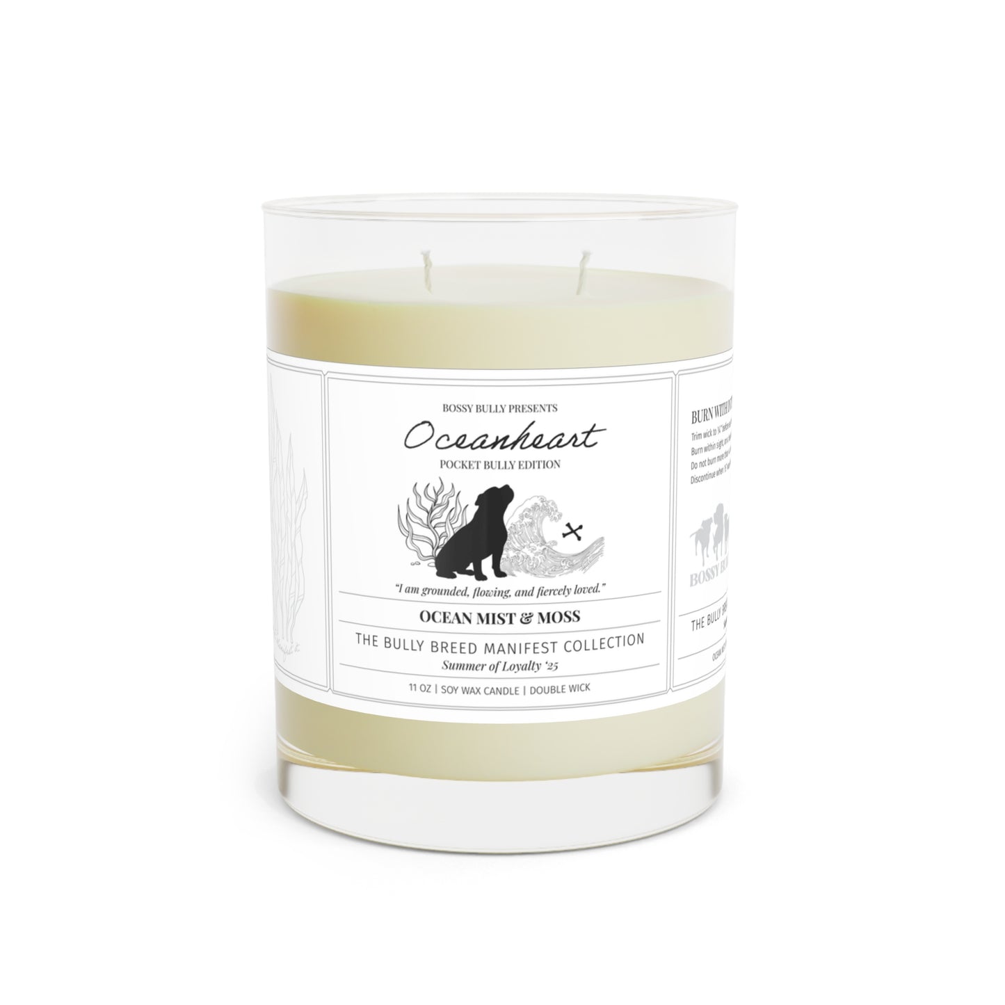 Pocket Bully Candle Trio | Fig & Fierce, Pocket Peace, Oceanheart | 11oz Soy Wax Scented Candle | The Bully Breed Manifest Collection