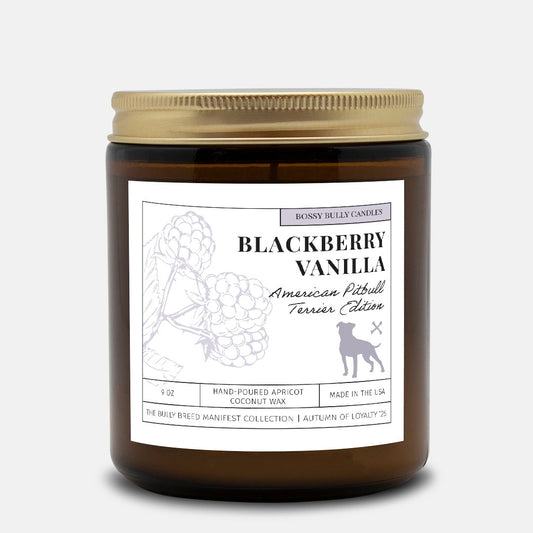 Blackberry Vanilla Candle | American Pitbull Terrier Edition | Amber Jar 9oz