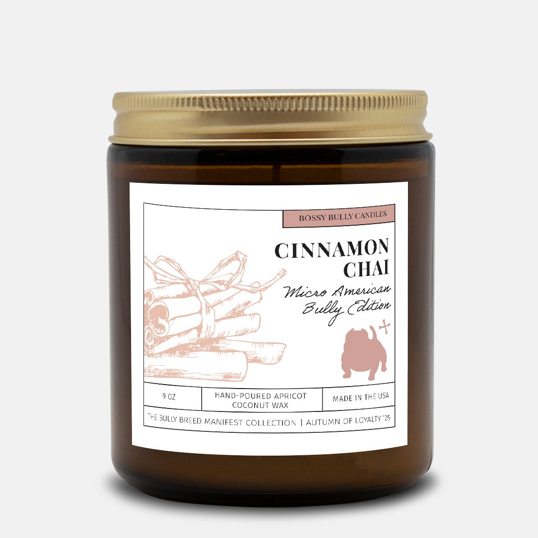 Cinnamon Chai Candle | Micro American Bully Edition | Amber Jar 9oz