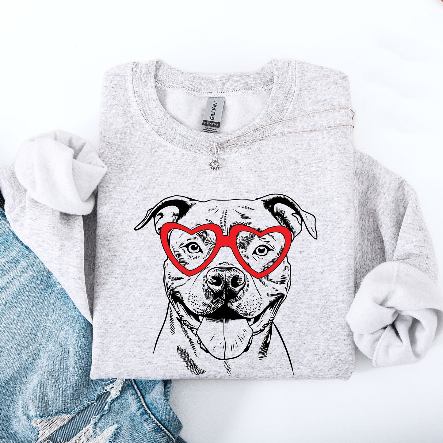 Pitbull, Pet, Dog Breed, Valentine's Sweatshirt