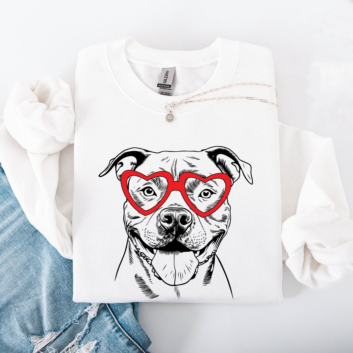 Pitbull, Pet, Dog Breed, Valentine's Sweatshirt