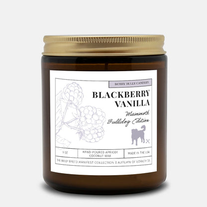 Blackberry Vanilla Candle | Mammoth Bulldog Edition | Amber Jar 9oz