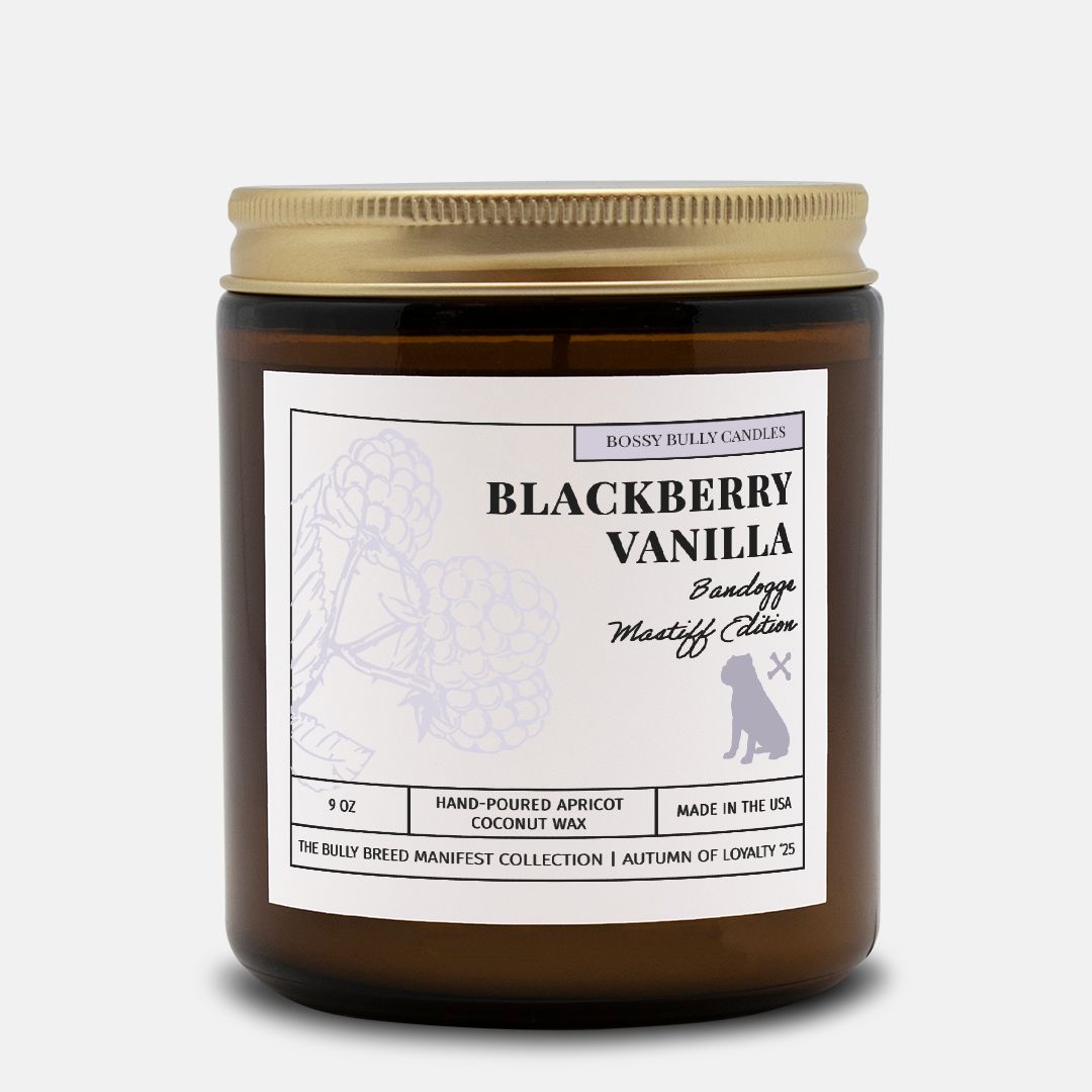Blackberry Vanilla Candle | Bandogge Mastiff Edition | Amber Jar 9oz