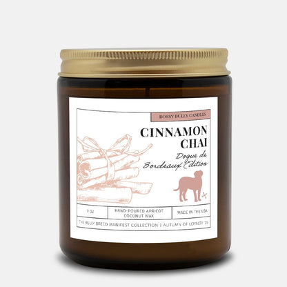 Cinnamon Chai Candle | Dogue de Bordeaux Edition | Amber Jar 9oz