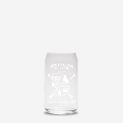 New English Bulldog Heritage Crest Glass Can – 16oz