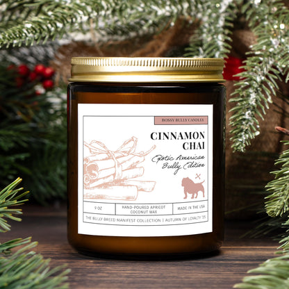 Cinnamon Chai Candle | Exotic American Bully Edition | Amber Jar 9oz