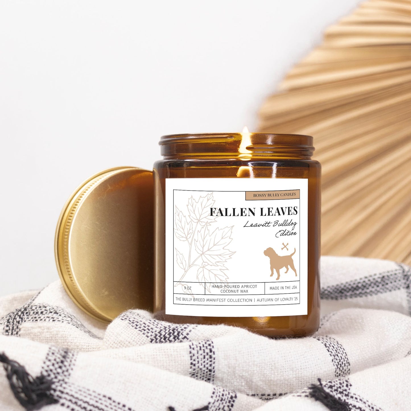 Fallen Leaves Candle | Leavitt Bulldog Edition | Amber Jar 9oz