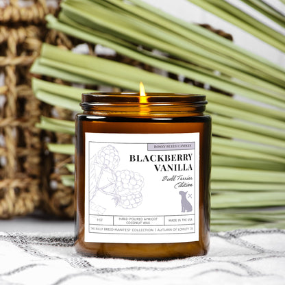Blackberry Vanilla Candle | Bull Terrier Edition | Amber Jar 9oz