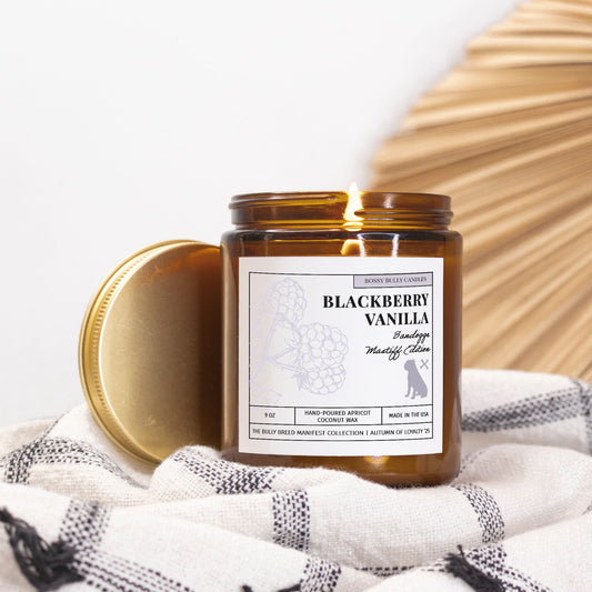 Blackberry Vanilla Candle | Bandogge Mastiff Edition | Amber Jar 9oz