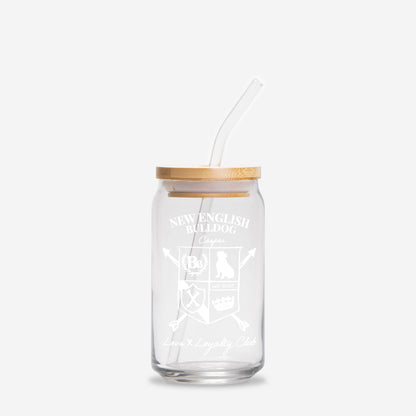 New English Bulldog Heritage Crest Glass Can – 16oz