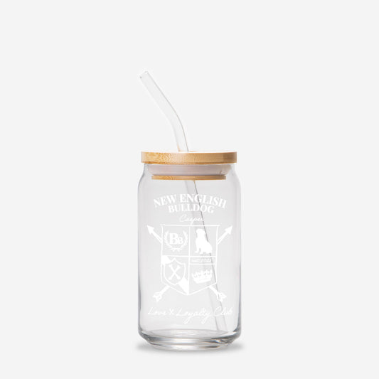 New English Bulldog Heritage Crest Glass Can – 16oz