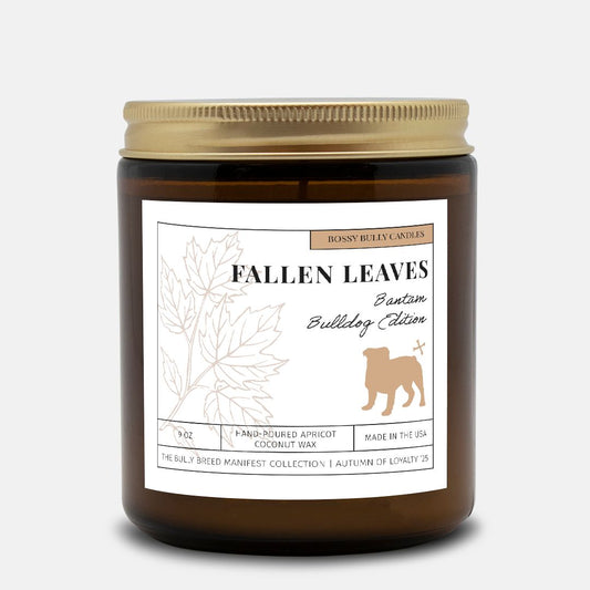 Fallen Leaves Candle | Bantam Bulldog Edition | Amber Jar 9oz