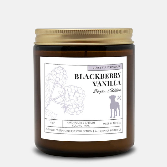 Blackberry Vanilla Candle | Boxer Edition | Amber Jar 9oz