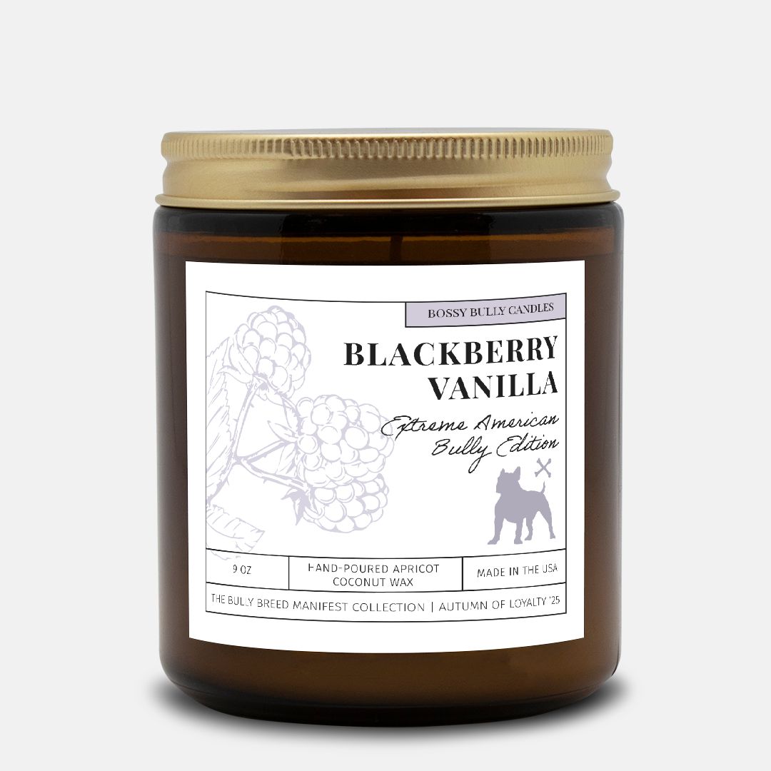 Blackberry Vanilla Candle | Extreme American Bully Edition | Amber Jar 9oz